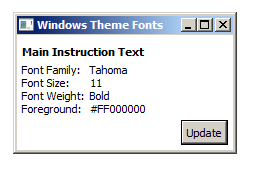 WPF Windows Theme Fonts Sample: Windows Classic