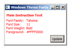 WPF Windows Theme Fonts Sample: Windows Classic (Custom)