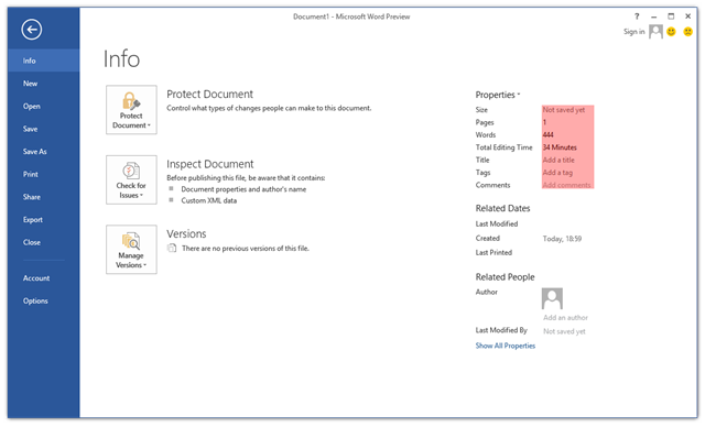 Screenshot of ClearType in Microsoft Word 2013