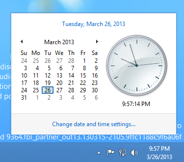 Screenshot of Windows 'Blue' Clock