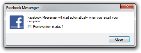 Screenshot of Facebook Messenger for Windows dialog